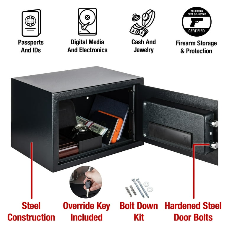 0.58 cu. ft. Security Safe with Electronic Lock and Override Key 0.58 cu. ft. Security Safe with Electronic Lock and Override Key