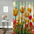 thumbnail image 2 of JRXY Multicolored Tulip Flowers Shower Curtain, Various Sizes White, 2 of 6