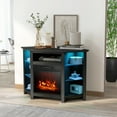 thumbnail image 2 of Giantex Corner TV Stand w/Electric Fireplace, Entertainment Center, Media Console Cabinet, Black, 2 of 10