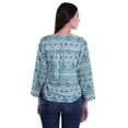 thumbnail image 4 of Moomaya Printed Button Placket Full Sleeve Top Round Neck WoMen's Casual Summer Tunic, 4 of 6