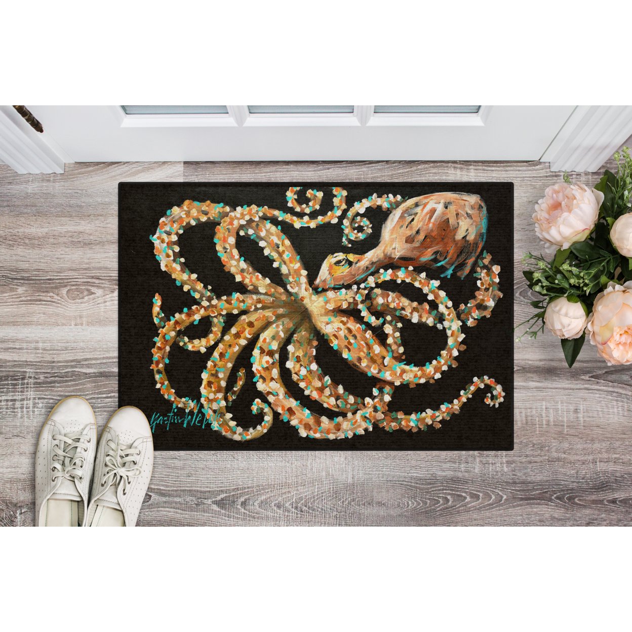 Carolines Treasures MW1275MAT Eye On You Octopus Door Mat Indoor Rug or Outdoor Welcome Mat 18x27 Doormat 18H X 27W