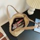 thumbnail image 3 of Bolsa de paja de verano para mujer, con asa tejida para vacaciones en la playa boho (caqui) Ehuebsd Para Estrenar, 3 of 9