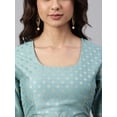 thumbnail image 6 of Janasya Indian Women's Sea Green Poly Silk Gold Print Lehenga Choli With Dupatta, 6 of 8