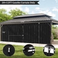 thumbnail image 3 of Pakunoda 16' X 6.5' Outdoor Curtains for 12' X 20' Gazebo, Waterproof Outdoor Privacy Curtain Panel set of 4, Black(Curtain Only), 3 of 8