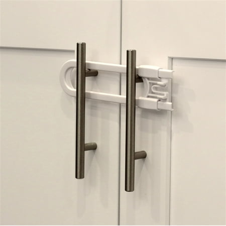 Child Safety Sliding Cabinet Locks (4 Pack) - Baby Proof Knobs, Handles, & Doors - U Shape Sliding Safety Latch Lock by Jool (Best Child Door Lock)