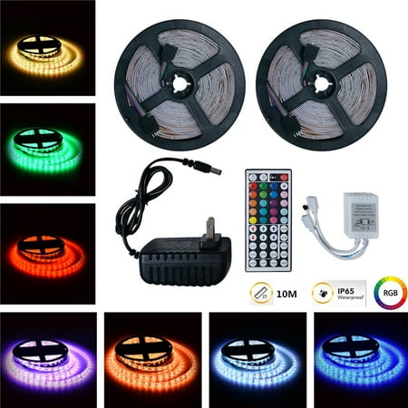 Led Strip Lights 32.8ft Waterproof Flexible Tape Lights Color Changing 5050 RGB 600 LEDs Light Strips Kit with 44 Keys...