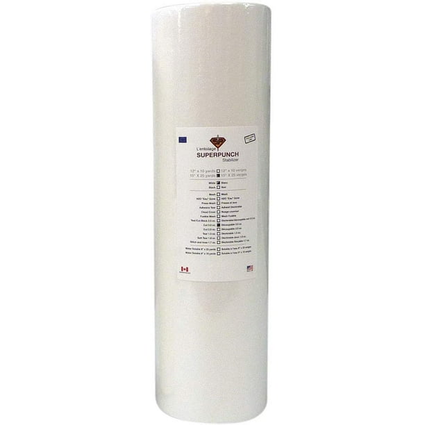 Cut Away Stabilizer White 3.0 oz 12 inch x 10 Yard Roll. SuperStable