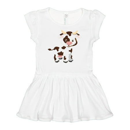 

Inktastic Cute White Holstein Cow with Brown Spots Gift Baby Girl Dress