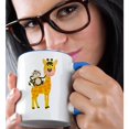 thumbnail image 2 of 3drose, Cool Fun Monkey Holding a Banana and Riding a Funny Giraffe, 15oz Two-tone Blue Mug, 2 of 6