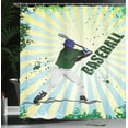 thumbnail image 4 of Ambesonne Green Shower Curtain, Grunge Baseball Pop Art, 69"Wx75"L, Green Yellow, 4 of 5