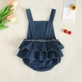 thumbnail image 4 of qiiinnHk Halloween Baby Girl Outfit Denim Jeans Romper Pumpkin/Ghost Onesie Overall Bodysuit First Halloween Girl Clothes 6-12 Months,Orange, 4 of 7