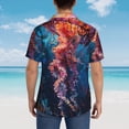 thumbnail image 4 of Susaid Colorful Jellyfish Abstract Print Hawaiian Shirts for Men Women,Hawaiian Summer Short-Sleeve Casual Relaxed-Fit Button-Down,Medium, 4 of 7