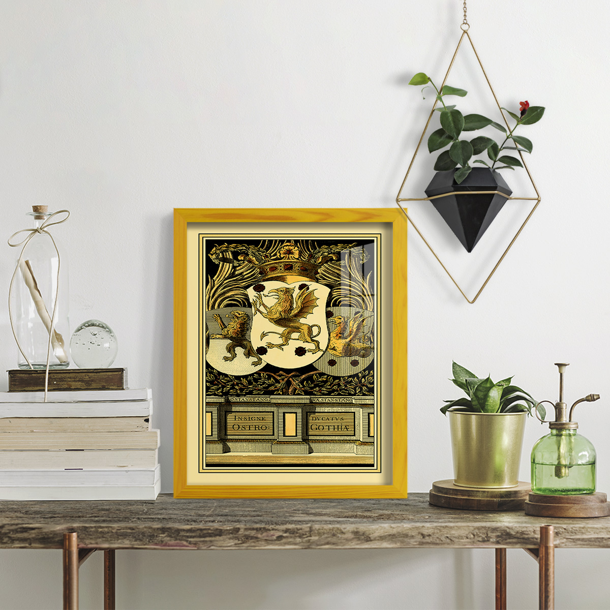 Family Crest II -Framed Print w/glass-Sunflower Yellow