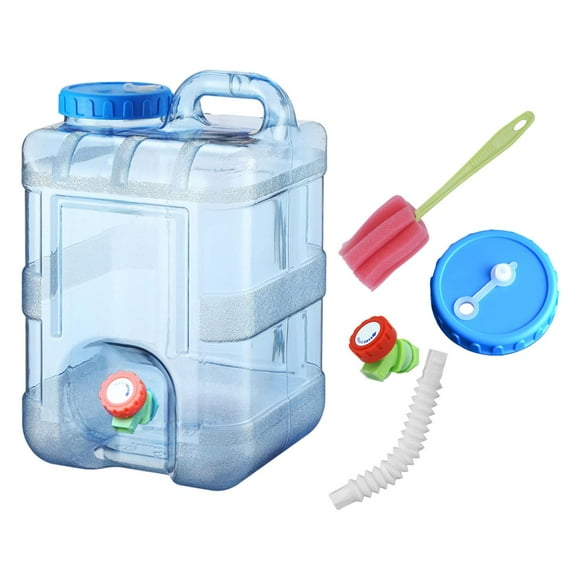 Contenedor de agua para acampar, jarra de agua portátil con espiga, dispensador de agua gruesa con amplia apertura de llenado para senderismo, Picnic Con tapa de manguera