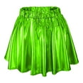 thumbnail image 6 of DHFJKG Womens Metallic Skirt Plus Size Flowy Performance Elastic Waistband Stage Show Pleated Flared A Line Dance Mini Stylish Skirt, 6 of 6