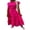Rose Red, variant on Michellecmm Women Long Dress, Fly Sleeve Button-down Patchwork Swing Dress