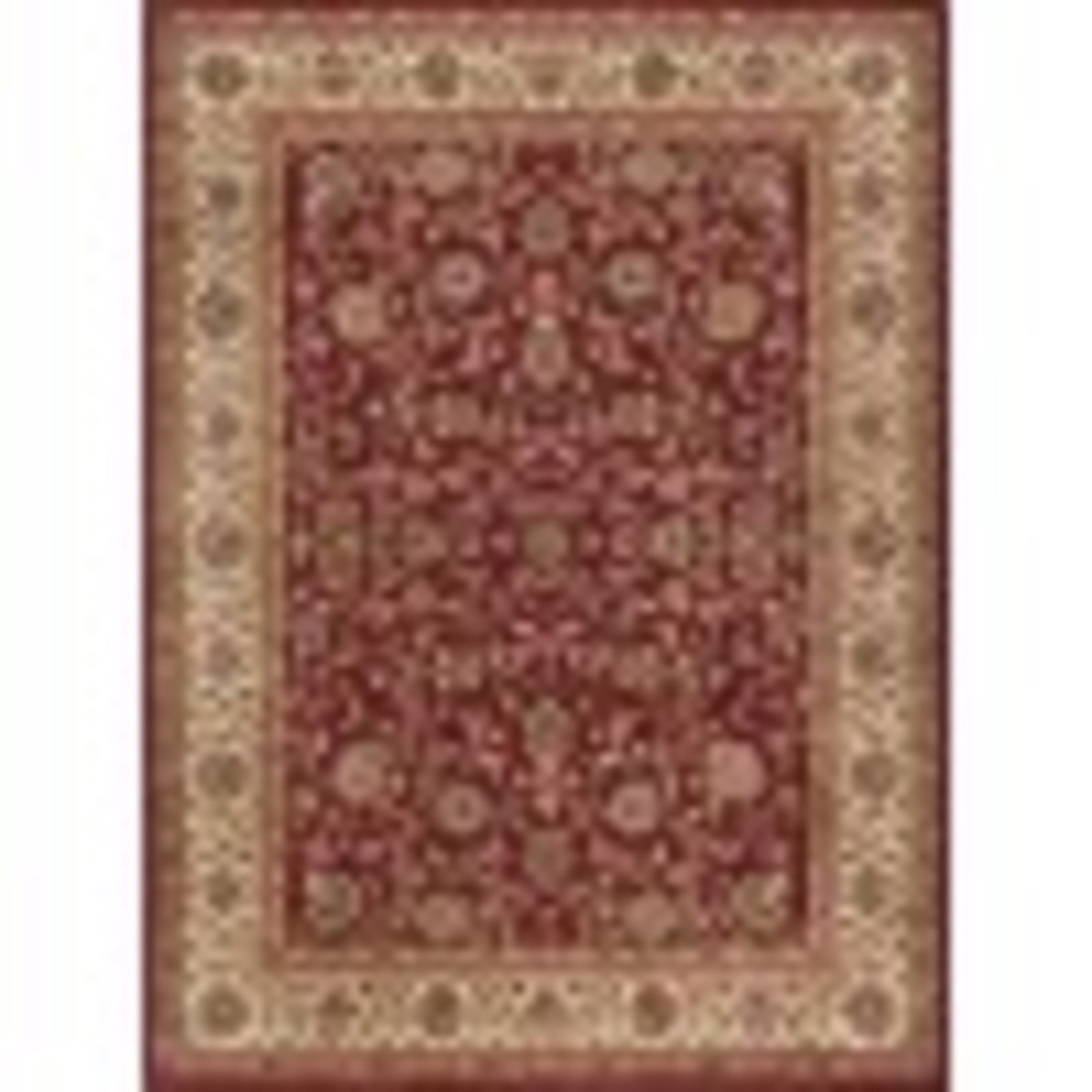 Sensation Traditional 8' x 10' Red and Beige Polypropylene Indoor Area Rug