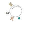 thumbnail image 2 of Delight Jewelry Silvertone Small Teal Paw Multi-Colored Crystal Mom Charm Bracelet, 2 of 4