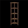 thumbnail image 1 of NewRidge Home Goods 5020-163 4-Tier Corner Wooden Bookcase, Walnut, 1 of 1