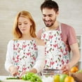thumbnail image 3 of Pioneer Flower Floral Print Pattern Apron-Garden Aprons for Women with Pockets-Cotton Linen Waterproof Kitchen Cooking Gardening Aprons Adjustable for Kitchen,Cooking,BBQ and Salon 33x27 Inch, 3 of 7