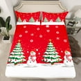 thumbnail image 2 of Feelyou Christmas Tree Kids Full Size Sheets, Kawaii Snowman Bed Sheets, Winter Snowflake Sheet Sets, Lightweight Room Decor,4-Piece, 2 of 7