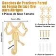 thumbnail image 2 of Paquete de 4 Ganchos de Pared Dorados de Aleación con Lazo para Colgar Abrigos, Sombreros y Toallas, Percheros Decorativos para Baños y Cocinas(L), 2 of 7