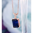 thumbnail image 4 of Gem Stone King 10.02 Ct Blue Created Sapphire White Diamond 18K Rose Gold Plated Silver Pendant with Chain, 4 of 4