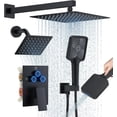 thumbnail image 3 of Shower Faucet Set  Ceiling Mount Rainfall Shower System with Rain Shower Head and Multi-function Handheld Head Push Button Diverter Shower Faucet Trim Kit Matte ), 3 of 6