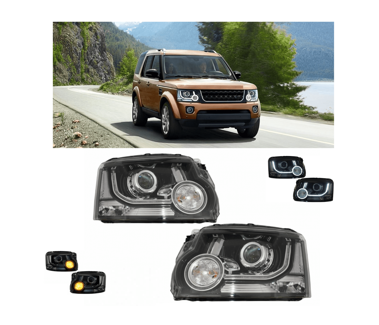 Bi Xenon Headlights Replacement For Land Rover Discovery LR4 20132017