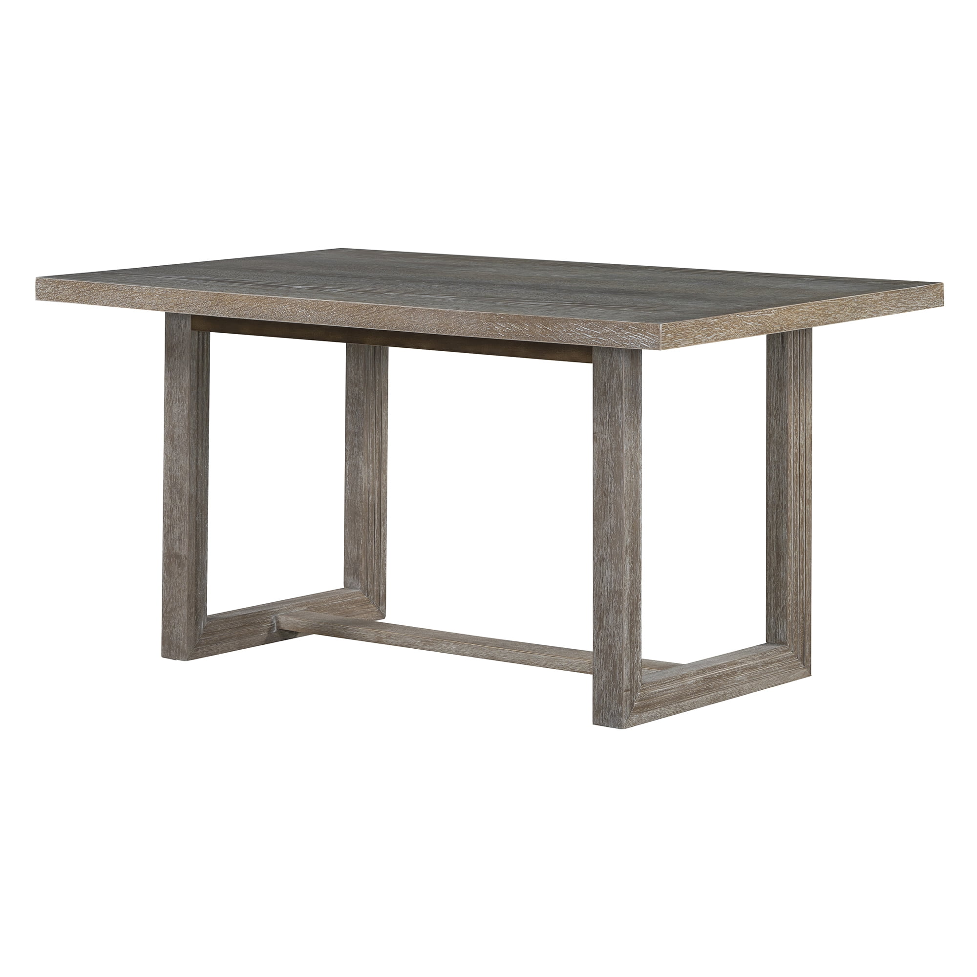 MAYEERTY 6-Piece Retro Dining Table Set for 6, 60" Wood Kitchen Table and Chairs Set of 4 with Bench Designed Trestle Base for kitchen & Dining Room (Gray)