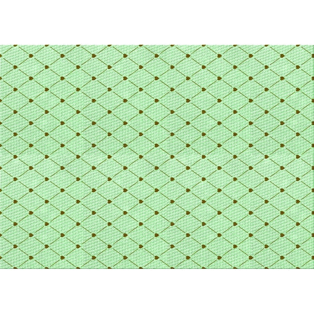 Ahgly Company Machine Washable Indoor Rectangle Transitional Mint Green Area Rugs, 7' x 10'