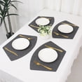 thumbnail image 7 of REGALWOVEN Set of 6 Faux Leather Placemats for Kitchen Dining Table Decor Washable Heat Resistant Table Placemats Wipeable Table Mat Black 19*12in, 7 of 7
