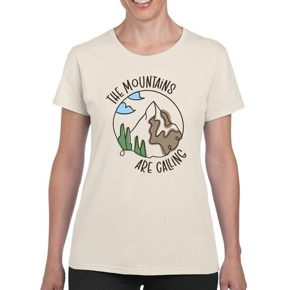 The Mountains Are Calling. T-Shirt Women -Smartprints Designs, Female Medium