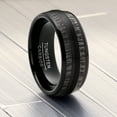 thumbnail image 5 of Metal Masters Mens Tungsten Carbide Ring Dome Black Wood Inlay Wedding Band 8mm, 5 of 6