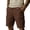 Brown#01, variant on Zynoxe Cargo Shorts for Men Comfortable Elastic Waistband Mens Shorts Classic Relaxed Knee Length Shorts with Side Pockets Summer Casual Loose Solid Color Outdoors Shorts S