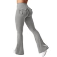 thumbnail image 1 of Leggins YEOREO Brittany Flare con bolsillos para mujer, color gris claro, XL, 1 of 5
