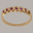 thumbnail image 3 of LBG British Made 9k Rose Gold Genuine Natural Ruby Womens Eternity Ring - 33 size options - Size 5.5, 3 of 9