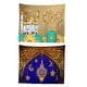thumbnail image 1 of Feelfreeau 2x Ramadan Home Tapestry Eid Mubarak Wall Hanging Eid Festival Decoración azul y caqui, 1 of 7
