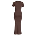 thumbnail image 5 of Wdgfv Women's Basic Summer Casual Lounge Long Dress Elegant Short Sleeve Crew Neck Bodycon Maxi Dresses, 5 of 5