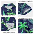thumbnail image 3 of Dailycode Small Short Sleeve Button Down Shirts Neon Green Shark and Palm Trees Casual Shirt 3-10 Years, 3 of 9