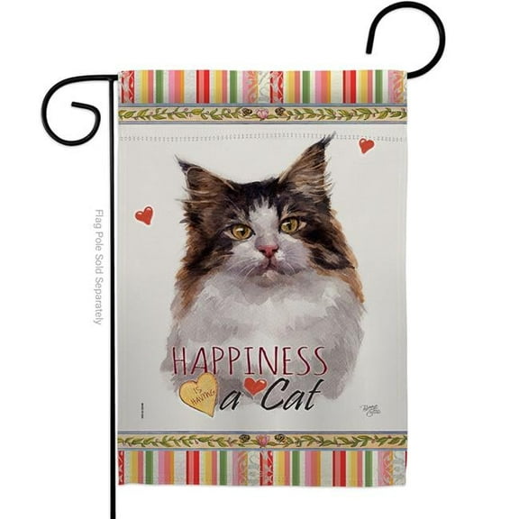 Breeze Decor G160198-BO 13 x 18.5 in. Cat Norwegian Forest Happiness Double-Sided Decorative Vertical Garden Flag