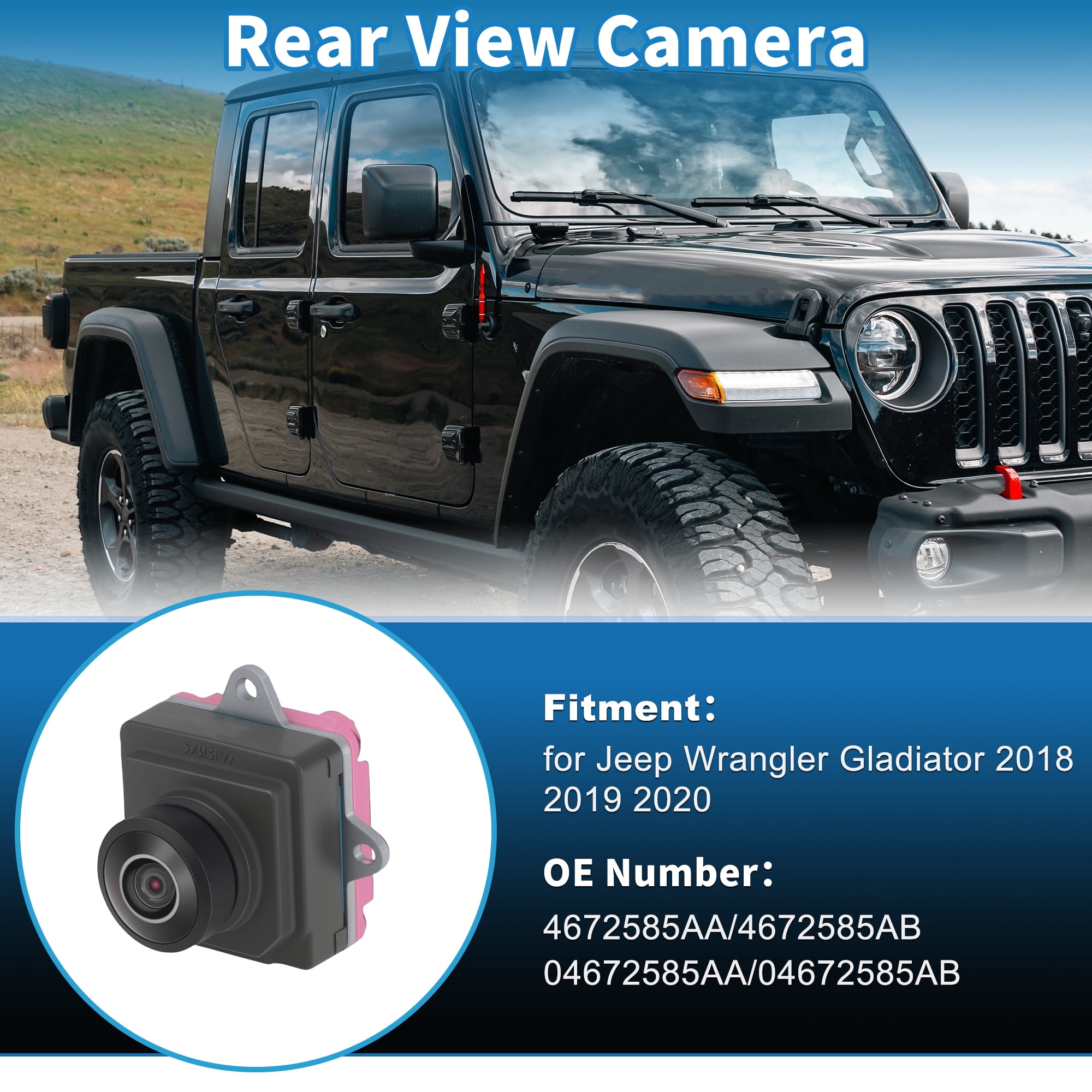 Unique Bargains Rear View Camera for Jeep Wrangler JL Gladiator 2018 2019 2020 2021
