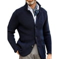 thumbnail image 2 of Chaqueta de hombre de color puro chaqueta de hombre con cuello en V informal y acogedora para viajes y citas ANGGREK Otros, 2 of 6