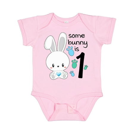

Inktastic Somebunny is One- First Birthday Bunny Boys or Girls Baby Bodysuit