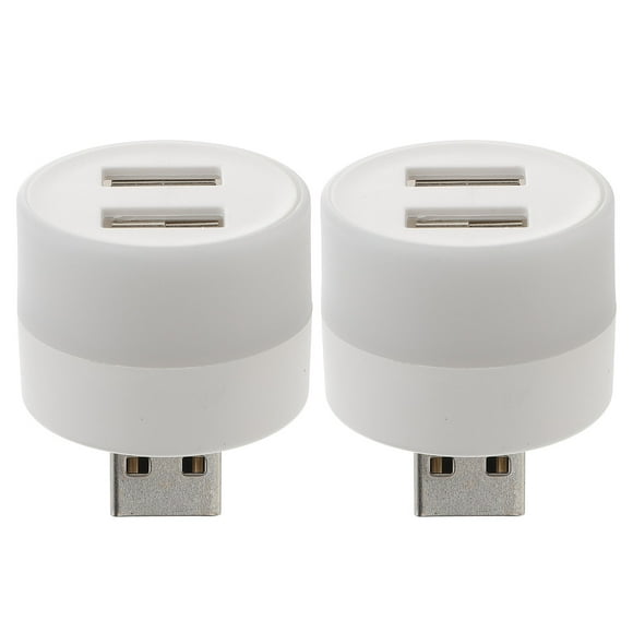 Adaptador de concentrador USB de 2 puertos para luz de coche, 2 unidades, iluminación alimentada por USB, lámpara de noche