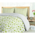 thumbnail image 4 of Ambesonne Floral Duvet Cover Sets, Spring Leaves on Branches, 2-Queen, Lime Green White, 4 of 6