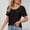 Black, variant on Minimalist Women Clothing Pull-on Crew Neck Short Sleeve Green Blouses & Tops Pullover Polyester Blend Modern Solid Casual Tops Green,S