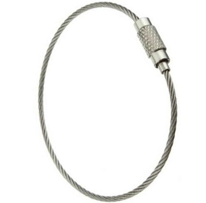 Stainless Steel Wire Rope Keychain Key Ring Cable For Outdoor Hiking Sports 