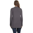 thumbnail image 3 of Women's Lightweight Casual Open Front Long Sleeve Solid Cardigan Office Wear S-3XL, 3 of 4