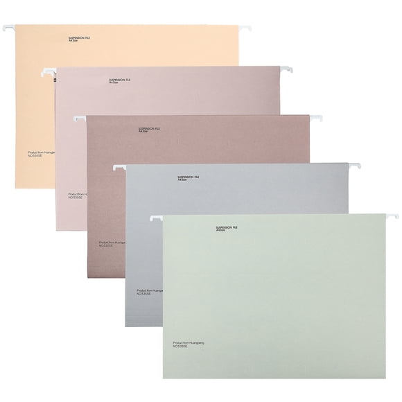 STRANDCHIC 5Pcs Assorted Color Hanging File Folders Portable Multi Tier Document Storage